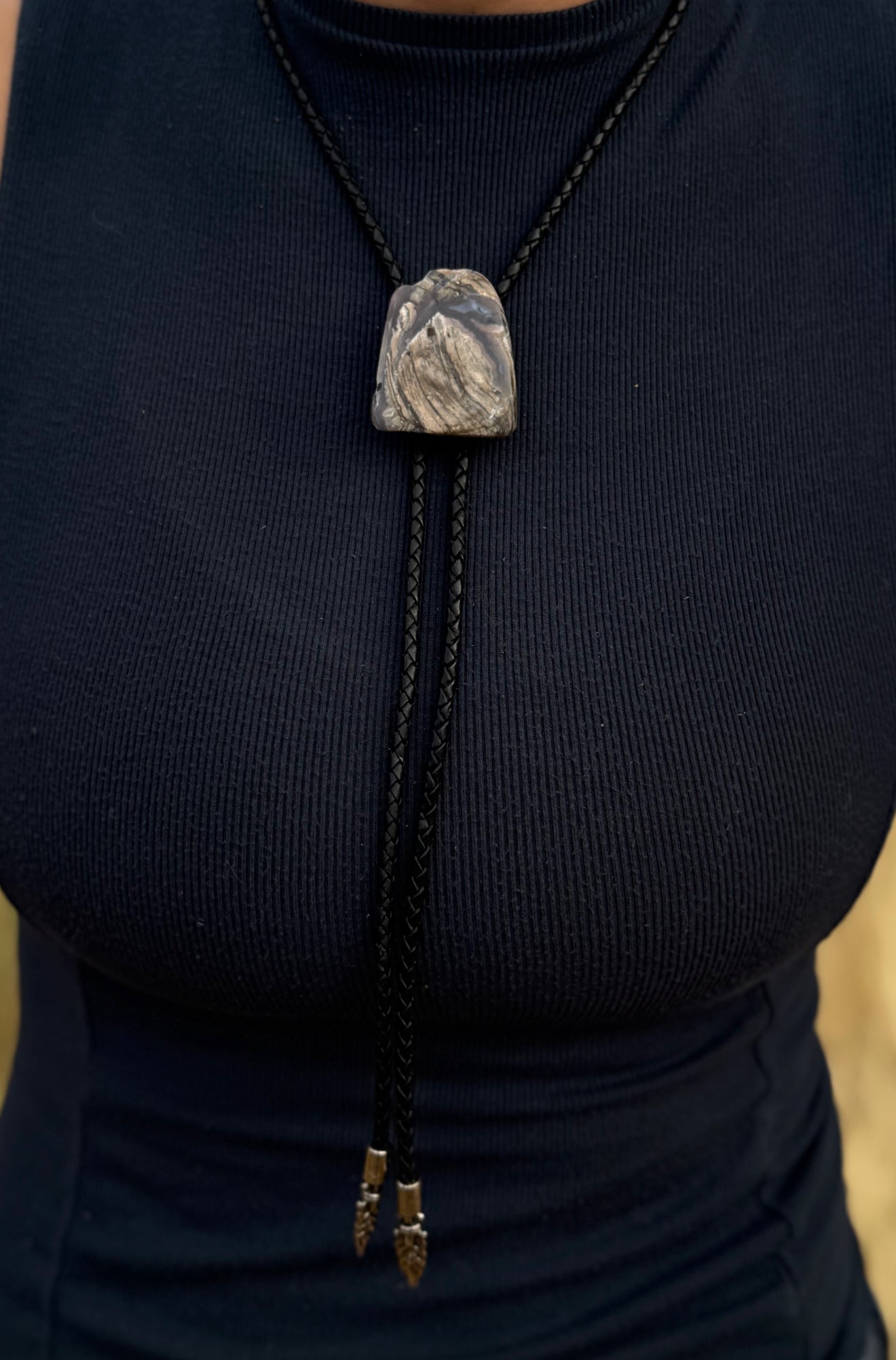 Arrow Head Geode Bolo Tie